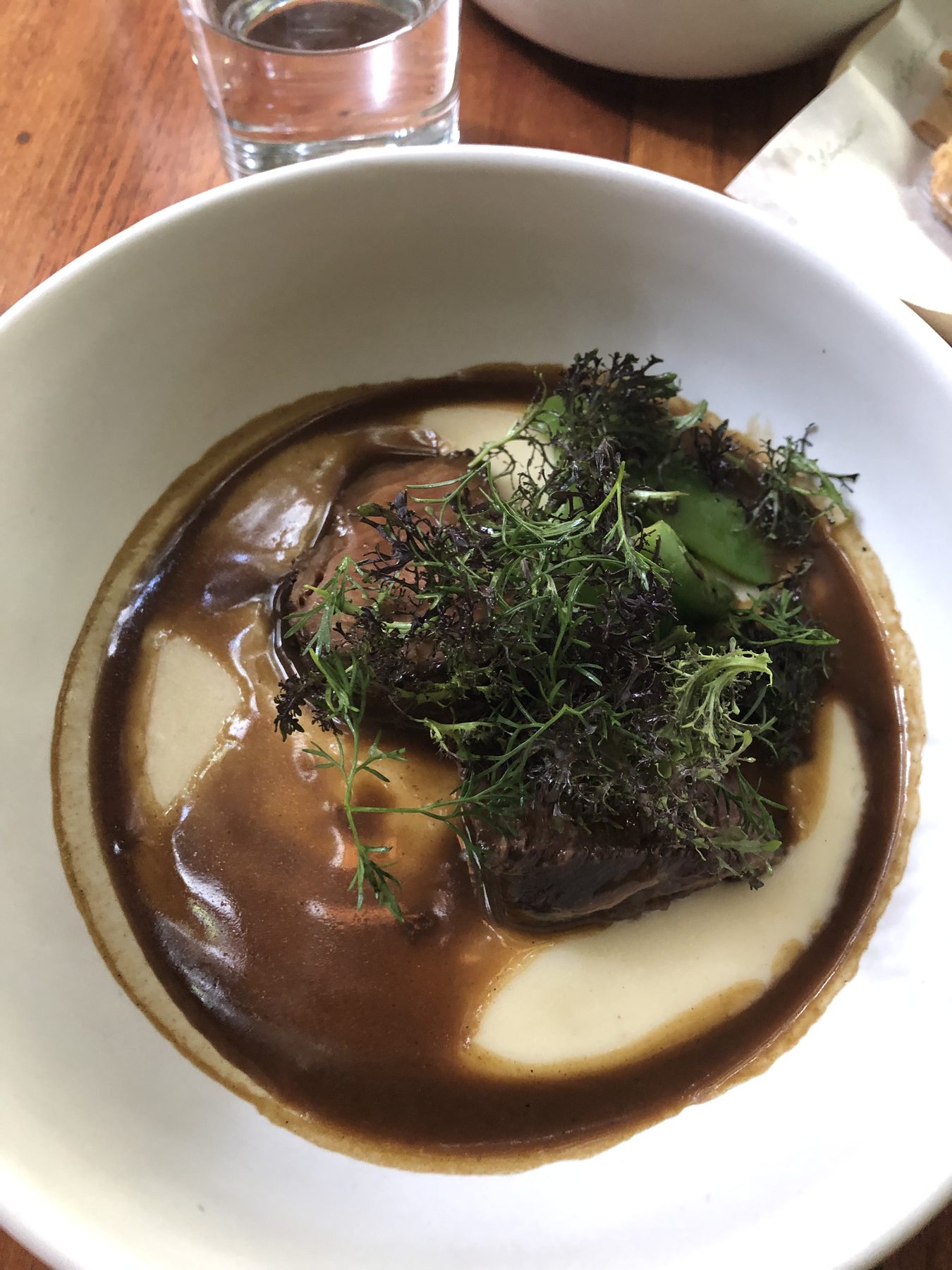 Braised short rib with red wine demi-glace and pommes purée — private chef Andrew Oliver